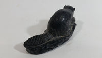 Beaver Soapstone Carved Sculpture Ornament w/ Original Sticker