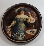 Vintage 1970s Pepsi Cola "Lady Gibson" Oval Brown Border Beverage Metal Serving Tray