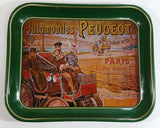 Vintage 1980s Peugeot Automobiles 10 1/2" x 13" Metal Beverage Serving Tray Automotive Car Collectible