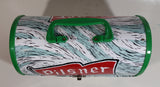 Rare Very Hard to Find Pilsner Beer with Train Locomotive Themed Metal Lunch Box Container 8 3/4" Wide