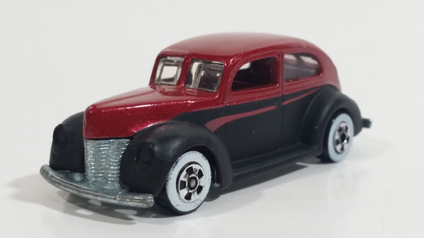 2007 Hot Wheels Since '68 '40 Ford 2-Door Metalflake Red and Black Die Cast Toy Hot Car Vehicle WW