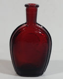 Vintage Wheaton President Benjamin Franklin 3" Tall Ruby Red Embossed Miniature Glass Bottle