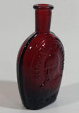 Vintage Wheaton President Benjamin Franklin 3" Tall Ruby Red Embossed Miniature Glass Bottle