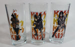 2011 Vandor Kiss Band Musicians Holding Their Guitars 6" Tall Glass Cups Set of 3