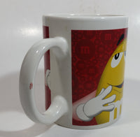 2014 M&M's Chocolate Candy Snack Red and Yellow Characters Ceramic Coffee Mug Cup Collectible