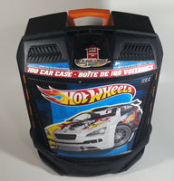 2011 Hot Wheels 100 Car Carry Case 1/64 Scale Black Die Cast Toy Car Vehicles Collectible with Wheels and Extending Pull Handle