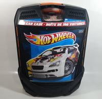 2011 Hot Wheels 100 Car Carry Case 1/64 Scale Black Die Cast Toy Car Vehicles Collectible with Wheels and Extending Pull Handle