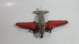Vintage 1950s Wyandotte Twin Propeller Airforce Military Pressed Steel Toy Airplane 9 1/2" Wing Span