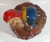 Vintage 1970s Gnome Dwarf Sleeping on a Tree Stump House with Fawn Peaking Through Door Ceramic Cookie Jar