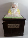 Vintage Christmas Themed Santa Accounting Dept S. Clause MGR 13" Tall Ceramic Cookie Jar