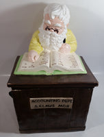 Vintage Christmas Themed Santa Accounting Dept S. Clause MGR 13" Tall Ceramic Cookie Jar