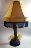 Vintage Style "A Christmas Story" Movie Film Las Vegas Burlesque Styled 20" Tall Leg Lamp with Fish Net Stocking and Yellow Shade with Black Frill