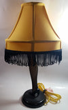 Vintage Style "A Christmas Story" Movie Film Las Vegas Burlesque Styled 20" Tall Leg Lamp with Fish Net Stocking and Yellow Shade with Black Frill