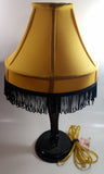 Vintage Style "A Christmas Story" Movie Film Las Vegas Burlesque Styled 20" Tall Leg Lamp with Fish Net Stocking and Yellow Shade with Black Frill