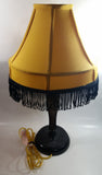 Vintage Style "A Christmas Story" Movie Film Las Vegas Burlesque Styled 20" Tall Leg Lamp with Fish Net Stocking and Yellow Shade with Black Frill