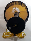 Vintage Style "A Christmas Story" Movie Film Las Vegas Burlesque Styled 20" Tall Leg Lamp with Fish Net Stocking and Yellow Shade with Black Frill