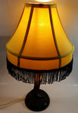 Vintage Style "A Christmas Story" Movie Film Las Vegas Burlesque Styled 20" Tall Leg Lamp with Fish Net Stocking and Yellow Shade with Black Frill