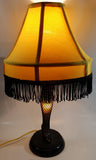 Vintage Style "A Christmas Story" Movie Film Las Vegas Burlesque Styled 20" Tall Leg Lamp with Fish Net Stocking and Yellow Shade with Black Frill