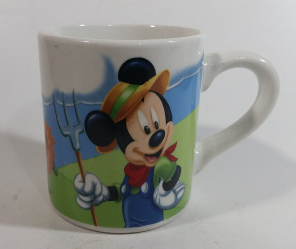 Gibson Disney Mickey Mouse Farmer with Farm Scenes Ceramic Coffee Mug Cup