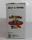 1993 Warner Bros. Looney Tunes Bugs Bunny and Taz Cartoon Characters Christmas Themed 5" Tall Ceramic Salt & Pepper Shakers In Box