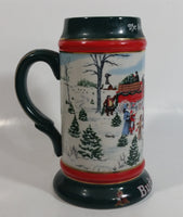 1991 Budweiser Holiday Stein Collection The Season's Best Ceramic Beer Stein By Artist Susan Sampson - Handcrafted in Brazil by Ceramarte