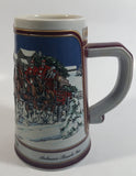 1989 Budweiser Holiday Stein Collection Collector's Series "The hitch on a winter's evening." Ceramic Beer Stein - Handcrafted in Brazil by Ceramarte