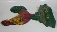 Antique Metalware Colorfully Beautifully Painted 13 1/2" Tall Cast Iron Chicken Rooster Door Stop