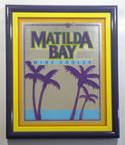 Beeco Matilda Bay Wine Cooler Purple Yellow Blue Tropical Palm Tree Themed 16" x 19" Purple Framed Glass Mirror Bar Pub Lounge Advertising Collectible