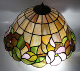 Beautifully Colored Stained Glass Ceiling Light Fixture 3 Socket 15" Diameter