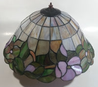 Beautifully Colored Stained Glass Ceiling Light Fixture 3 Socket 15" Diameter