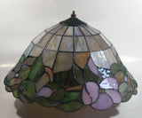 Beautifully Colored Stained Glass Ceiling Light Fixture 3 Socket 15" Diameter