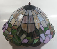 Beautifully Colored Stained Glass Ceiling Light Fixture 3 Socket 15" Diameter