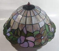 Beautifully Colored Stained Glass Ceiling Light Fixture 3 Socket 15" Diameter