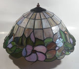 Beautifully Colored Stained Glass Ceiling Light Fixture 3 Socket 15" Diameter