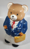 Teddy Bear In Blue Businessman Suit Sailor Outfit Ceramic Cookie Jar