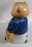 Teddy Bear In Blue Businessman Suit Sailor Outfit Ceramic Cookie Jar