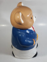 Teddy Bear In Blue Businessman Suit Sailor Outfit Ceramic Cookie Jar