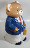 Teddy Bear In Blue Businessman Suit Sailor Outfit Ceramic Cookie Jar