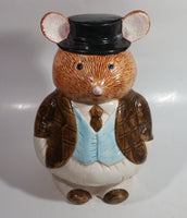 Rat Mole Style Brown Businessman Suit Outfit Ceramic Cookie Jar