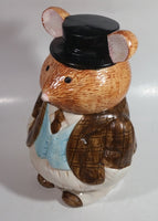 Rat Mole Style Brown Businessman Suit Outfit Ceramic Cookie Jar