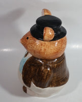 Rat Mole Style Brown Businessman Suit Outfit Ceramic Cookie Jar