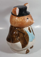 Rat Mole Style Brown Businessman Suit Outfit Ceramic Cookie Jar