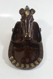 Vintage Horse Head Stallion 3D Sculpture Dark Brown Ceramic Glazed Ash Tray Made in Japan Smoking Collectible