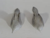 1981 Pair of Soapstone Style White Clay Pair of Bird Sculptures