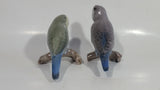 Vintage Pair of Bing & Grondahl No. 2341 & No. 2210 Pirched Love Bird Parakeet Budgie Porcelain Sculpture Ornaments