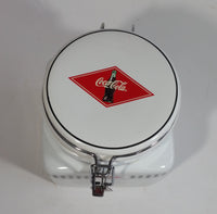 2003 Gibson Coca-Cola Coke Checkerboard Themed White Ceramic Food Canister