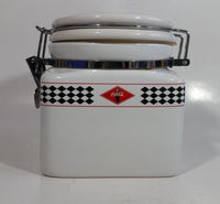 2003 Gibson Coca-Cola Coke Checkerboard Themed White Ceramic Food Canister