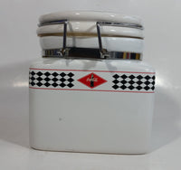 2003 Gibson Coca-Cola Coke Checkerboard Themed White Ceramic Food Canister