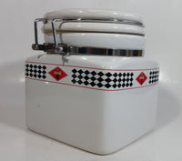 2003 Gibson Coca-Cola Coke Checkerboard Themed White Ceramic Food Canister