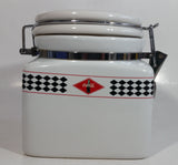 2003 Gibson Coca-Cola Coke Checkerboard Themed White Ceramic Food Canister